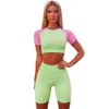 Yoga Short Suit voor Fitness Gym Wear Workout Kleding Dames Sportkleding Dames Sport Outfit Training Shorts Set Running XS 210802