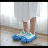Andra Aessories Hushållsredskap Hushållsorganisation Hem Gardenfoot Socks Creative Lazy Mopping Skor Microfiber Mop Mophead Floor Po