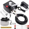 0.3mm Dual Action Airbrush Spray Gun EU US Plug Air Compressor Kit Art Malarstwo Manicure Craft Spray Model Poszukiwacz pędzla powietrza Narzędzia 210719