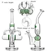 11 pouces Narguilés Double peigne Perc Percolartor Bongs D'eau Fumée Verre Tuyaux D'eau Recycleur Dab Rigs Avec Bol De 14mm