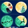 Decorations Festive Supplies Home & Garden30Cm Christmas Luminous Sticker Round Snowman Elk Deer Pine Santa Fluorescent Xmas Wall Stickers P