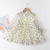 Bear Leader Girls Party Dresses Nya Sommar Kids Ärmlös Polka Dots Barn Prinsessan Klänning Bow Tie Kids Dress Vestidos 2 6Y 2216 V2