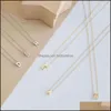 Beaded Necklaces & Pendants Jewelry Sum Fashion Tiny Initial Chain Gold Sier Color Cut Letters Single Name Choker For Women Hanger Poison Dr