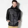 Winter Ultra Lightweight Packable Waterproof Down Jacket Coat Men Vintage Luxury Oversize Hooded Solid Color Jackets 2022 211129