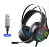 سماعات الألعاب 3.5mm سماعات سلكية 7.1 RGB LED Gamer سماعة USB مع ميكروفون الكمبيوتر للكمبيوتر