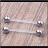 & Bell Drop Delivery 2021 Navel Belly Ring Piercing Stud With Flexible Bar For Body Jewelry Button Rings Anqrz