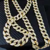 Mrożona w Miami Cuban Link Łańcuch Gold Srebrny Mężczyźni Hip Hop Naszyjnik 16 cali 18 cali 22 cali 24 cala 26 cali 28 cali 30 cali 36664573