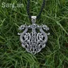 SanLan marque 12 pièces Viking bateau collier amulette grand Double Dragon pendentif nordique Talisman bijoux chaînes