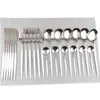 6 Set 24pcs Vaisselle en or rose 304 Couverts en acier inoxydable Couteau blanc Fourchette Cuillère Vaisselle Argenterie 211229