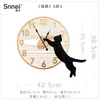 ساعات الحائط الحديثة التعاقد القط ديكور ساعة تصميم الإبداعية غرفة المعيشة الديكور المنزلية كتم