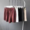 Spring Summer Solid Copper Ammonia Silk Elastic Waist Shorts Women loose Large Size Casual CRRIFLZ 210520