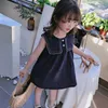 ユーモア夏の女の子のドレスかわいい赤ちゃんの服ファッションルーズプリンセスドレスノースリーブカジュアルカラーキッズドレス210611