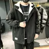 네 플로하 겨울 따뜻한 양고기 남성용 모직 재킷 캐주얼 outwear 코트 일본 남자 솔리드 컬러 후드 자켓 지퍼 탑 211122