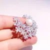 Pins, Brooches Beautiful Snowflake Pearl For Women Winter Wedding Bouquet Brooch Pin Jewelry Crystal Snow Flake Broach Christmas Gifts