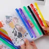 6 색 A6 파일 폴더 PVC 바인더 다채로운 지퍼 포켓 방수 펜 파우치 파일 파일링 가방