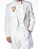 Avorio Tailcoat Groom Smoking Stuxedos Style Morning Style Uomo Wedding Wear Suit da sposa formale di alta qualità Personalizza (giacca + pantaloni + giubbotto) Abiti da uomo B