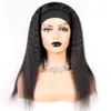 Headband Wig Remy human hair Wigs Brazilian Kinky Straight Full Machine Made With Scarf For Women