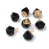 Semi Precious Gemstone 5pcs Round Faceted Pendant Halsband för smycken Göra DIY Handgjorda Craft Supplies