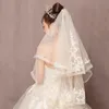 Veli da sposa di alta qualità a 2 strati da donna 2021 bordo in pizzo Velo De Novia Boda bianco/champagne velo da sposa accessori da sposa