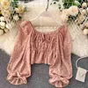 Ins Blumendruck Chiffon Damen Sommer Fashon Langarm Kurzarm Tops Dame Sexy Koreanische Mode Kleidung Bluse M055 210527