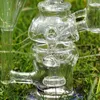 Mini Recykler Palnik Olejek Rury Hookh 7,8 cali Szkło Bong Perkolator Shisha Cute Water Glass Rura Clear Blue Tobacco Dab Rig 14mm Sól do palenia Akcesoria