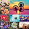 Diamond painting kit for adults and children, 5D DIY color dandelion rhinestone painting, home decoration 15.7X11.8inches