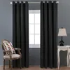 Gardin Drapes Nordic 80% -98% Shading High-Precision Svart Blackout Clothisulation Solid Färg Vardagsrum Kök Gardiner