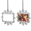 Personalized Transparent Christmas Pendant Sublimation Round Snowflake Ornament Heat Transfer Coating Xmas Tree Fireplace Decor