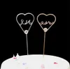 Partihandel Moon Crown Cake Topper Heart Toppers Baby Shower Födelsedag Dekoration Guld Silver Små För Boys Tjejer