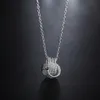 Gioielli di moda in argento sterling 18 pollici Collana con pendente a forma di palla di tessuto di fascino per le donne Regali di compleanno di nozze Catene9818706