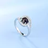 Fabricant de bijoux Beldan Wholeale 925 Sterling Sier Ring Natural Halo Classic Dign Gemstone Fine Ring Jewelry Women