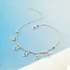 Cute Dog pendant Anklets 100% 925 Sterling Silver for Women & Girl Foot Jewelry Summer Beach Barefoot Sandals Bracelet