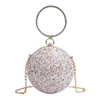 Chain Bags Woman Handbag Shoulder Bag Purse Crystal Ball Party Glitter Cross Body Female Birthday Gifts For Girls Shining Design Waist