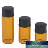 Hot 1ml Universal Mini Amber Lege Glas Essentiële Olie Fles Parfum Sample Injectieflacon met opening REDUCTIER CAP Container 10 stks Fabrieksprijs Design kwaliteit