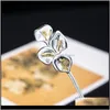 Hairpins Drop Delivery 2021 925 Sterling Sier Calla Lily Hairpin For Women Original Handmade Hair Sticks Fine Jewelry Chinese Retro Style Han