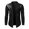 Красные блестки Blazer Men Slim Fit DJ NightClub Prom Mens вечеринка свадьба смокинг костюм куртка, одежда для певцов мужские костюмы Blazers