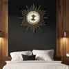 Style nordique mode créatif fer chambre salon canapé fond métal horloge murale 210414