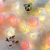 Strings Battery Operated 2.5M 20 LED Rose Flower Garland Christmas Holiday String Lights For Valentine Wedding Decoration Party Decor