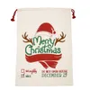 Święta Bożego Narodzenia Świętego Mikołaja płócienne torebki bawełniane duże ciężkie torby na prezent ze sznurkiem spersonalizowane festiwalowe przyjęcie w kratę dekorację