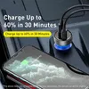 Baseus 65W USB Автомобильное зарядное устройство Быстрый зарядки 4.0 3.0 QC4.0 QC3.0 Тип C PD Быстрая зарядка для iPhone Xiaomi Мобильный телефон