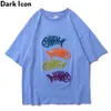 Fish Embroidery Tshirt Men Summer Streetwear Men's T-shirt Short Sleeve Cotton Tee Shirts Black Blue Beige 210603