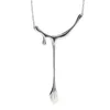 Collana lunga di perle d'acqua dolce in argento sterling 925 per donna Accessori per maglioni di gioielli di moda femminile fatti a mano originali