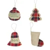 Party Supplies Santa Claus Linne Socks Ornaments Julstrumpor Present Xmas Tree Pendant 4 Style W-00810