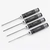 4 pcs 1.5 / 2 / 2.5 / 3.0mm Black Hex Drivers Allen Wrench Repair Ferramenta Set para RC 211110