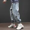 2021 nuovi jeans da uomo di marca di moda e larghi pantaloni hip-hop elastici di grandi dimensioni pantaloni Harem casual pantaloni alla caviglia High Street x0621