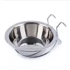 Husdjur hund kattskål rostfritt stål hängande bur mat vatten skålar kennel coop kopp mat skål för valp fågel kanin kattunge 228c3