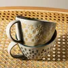 310 ml Japanse vintage keramische mok handgrip cup voor ontbijt melk havermout koffie hittebestendige kantoor thuis drinkware tool 220311