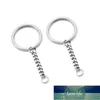 5 teile / los poliert Ganzer Edelstahl Schlüsselring Keychain Split Ring mit Kurzkette Schlüssel Ringe Frauen Männer DIY Schlüsselketten