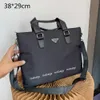 Fashion Designer Men's Briefcases Black Shoulder Bags Nylon Handle Briefcase Men Laptop briefcase Crossbody Bag Triangle Purs242e