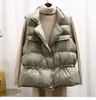 Blanc canard vers le bas gilet manteau sans manches léger vers le bas gilet femmes Bodywarm coupe-vent léger chaud gilet femme 210923